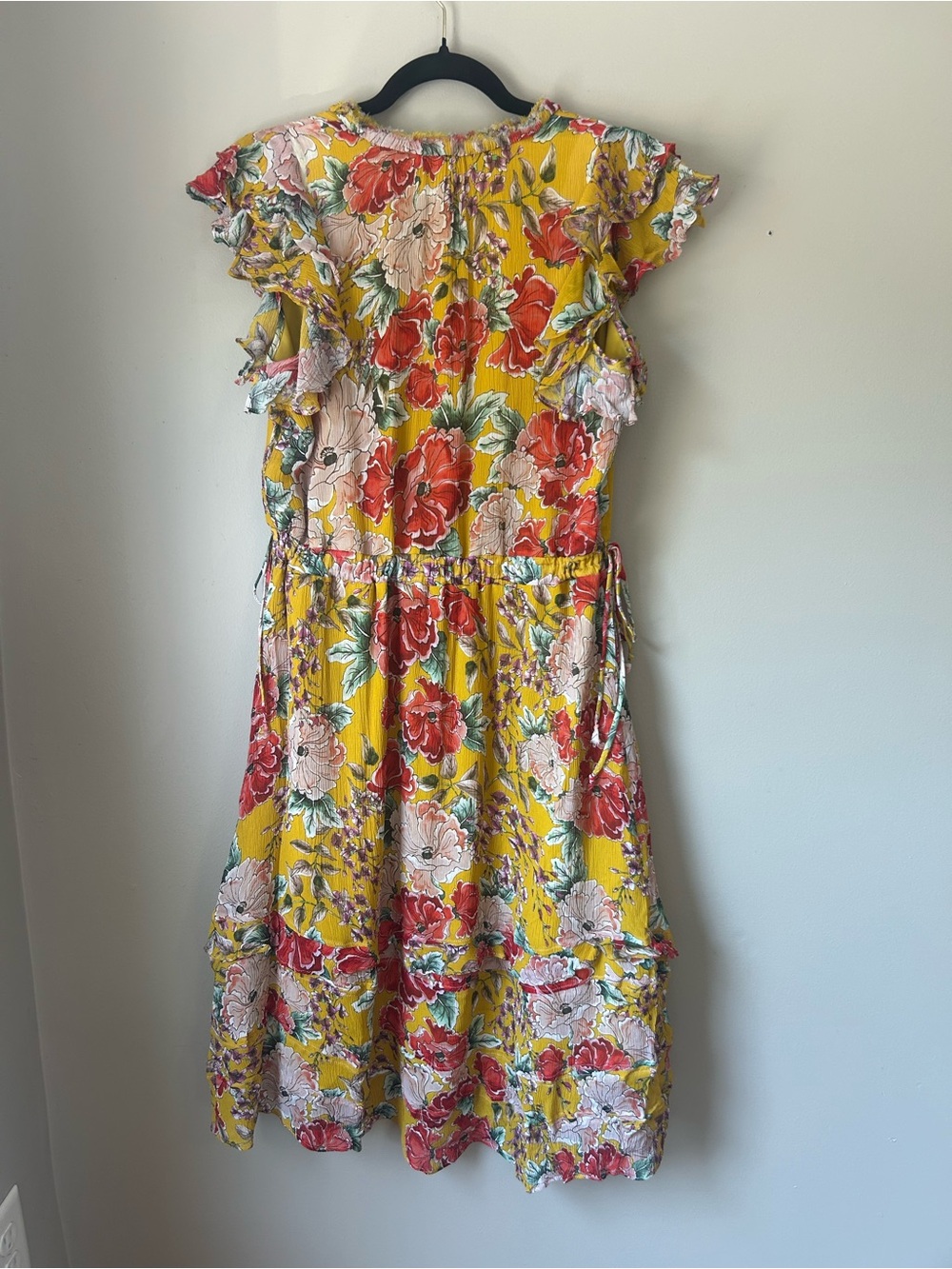 Anthropologie Dolan Left Coast Collection Ellory Floral Silk Ruffle Midi Dress - Picture 11 of 11